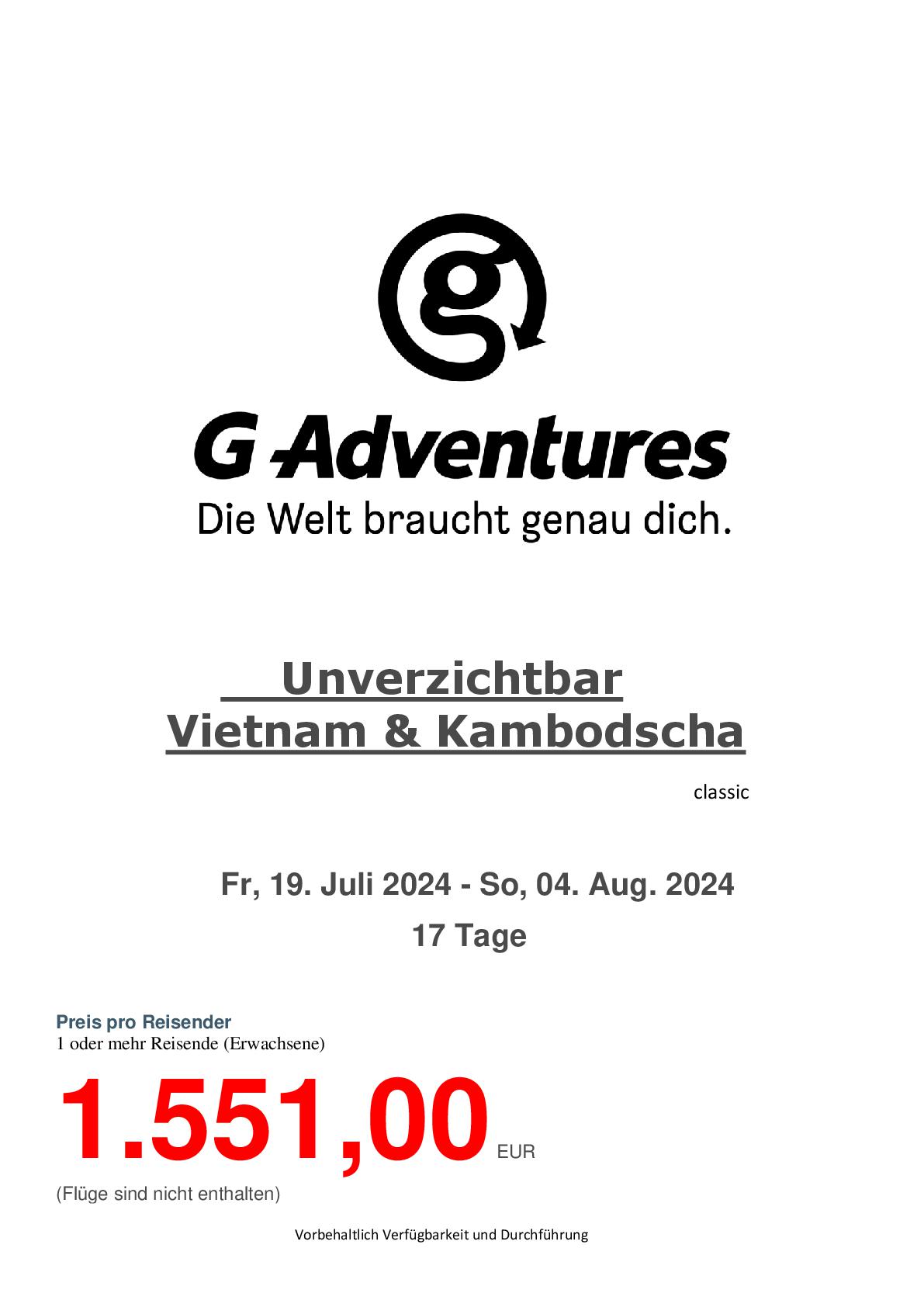 G-adventures Vietnam & Kambodscha