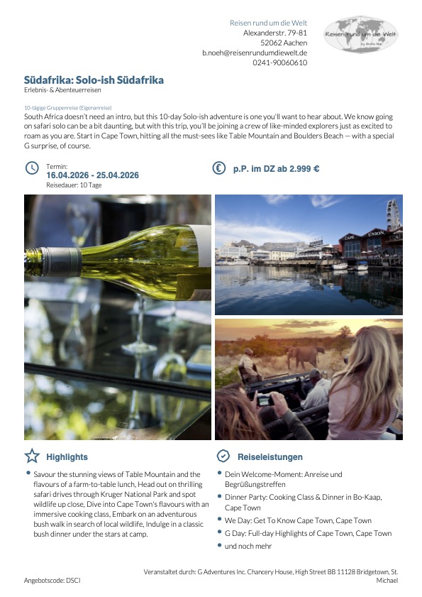 G Adventures Afrika